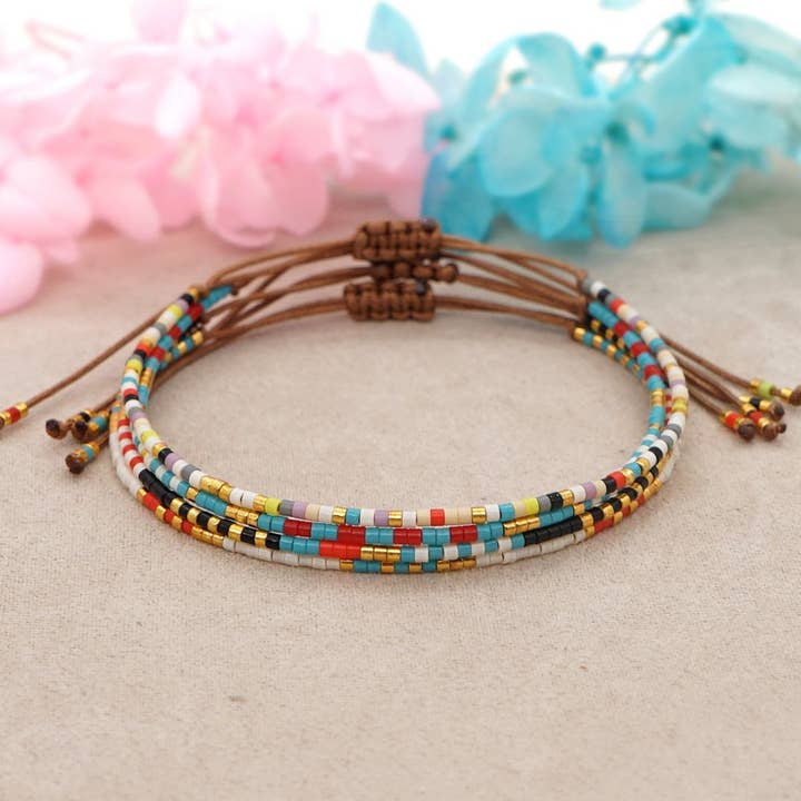 ACCITY - Wholesale Beaded Bracelet - HAND-WOVEN BEADED MULTI-COLOR RICE BEAD BRACELET_CWMM38515