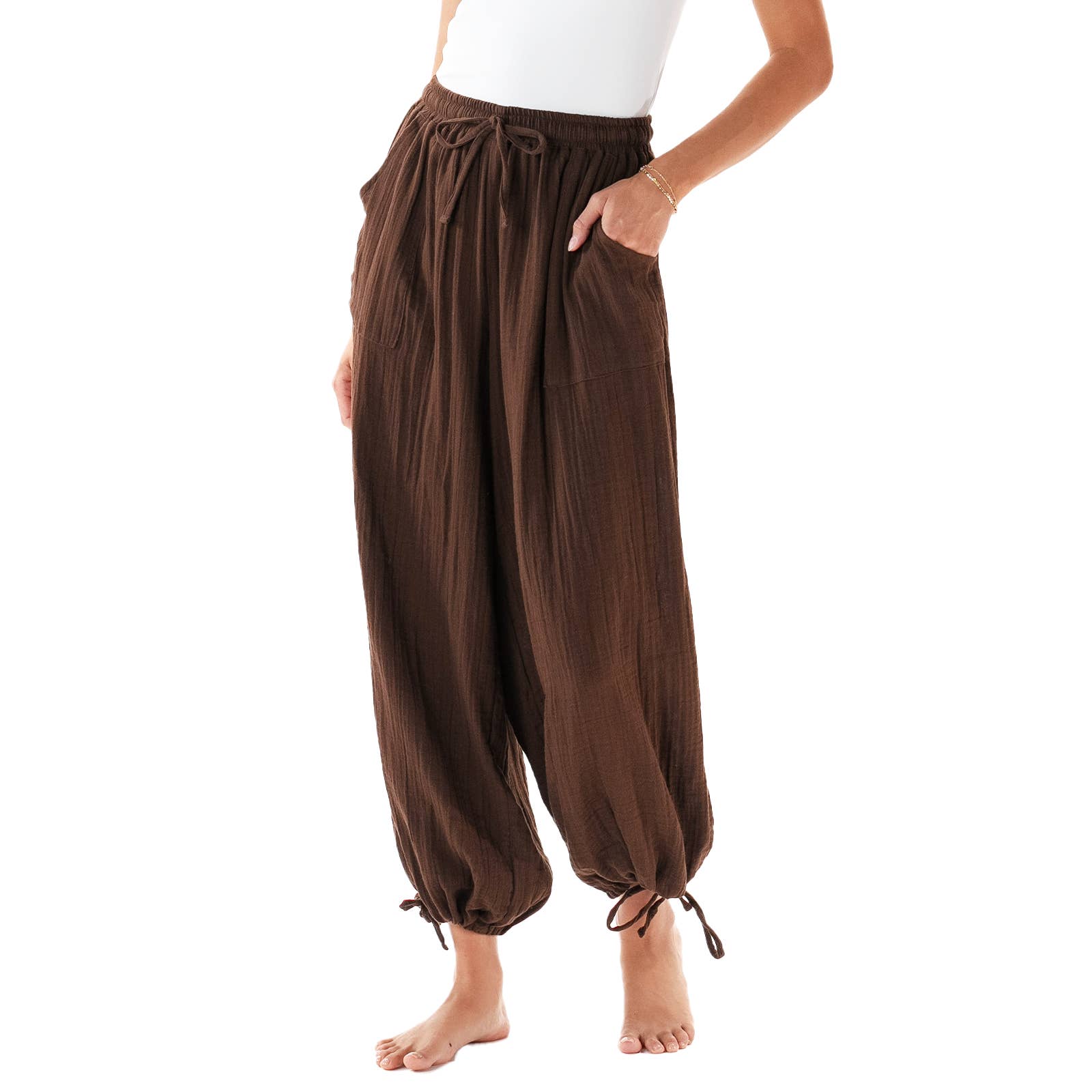 Lotus and Luna - Wholesale Pants - Women's - Espresso Adventure Cargo Pants