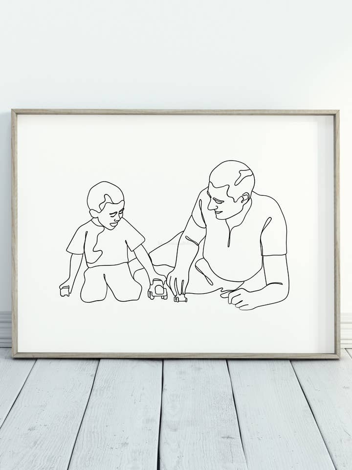 Father & Son Line Art for wholesale by Blossom & Bloom