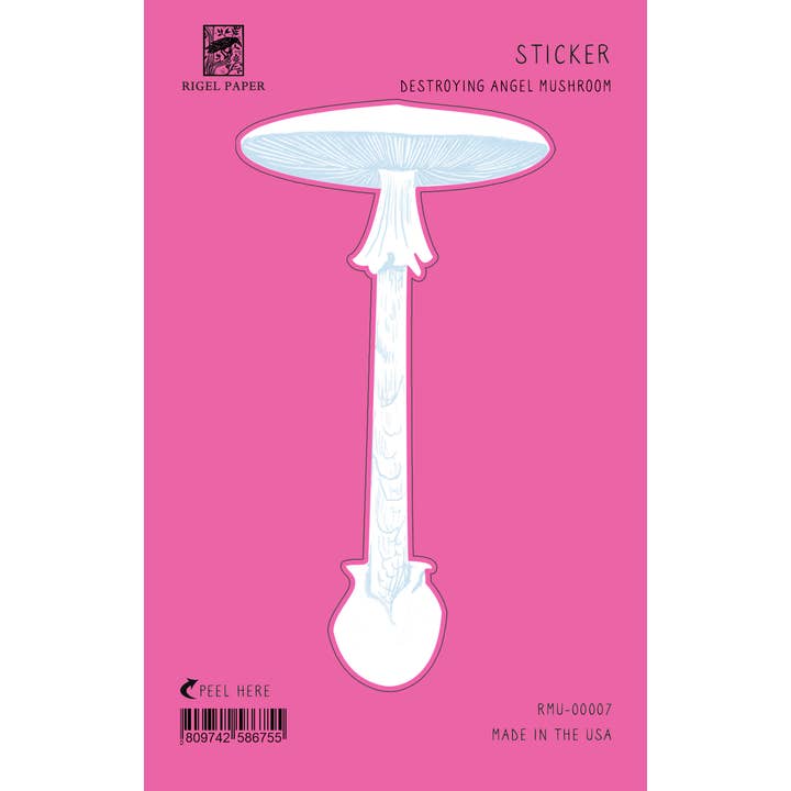 Autocollant RMU-00007 Sticker Destroying Angel pour la vente par Rigel Paper