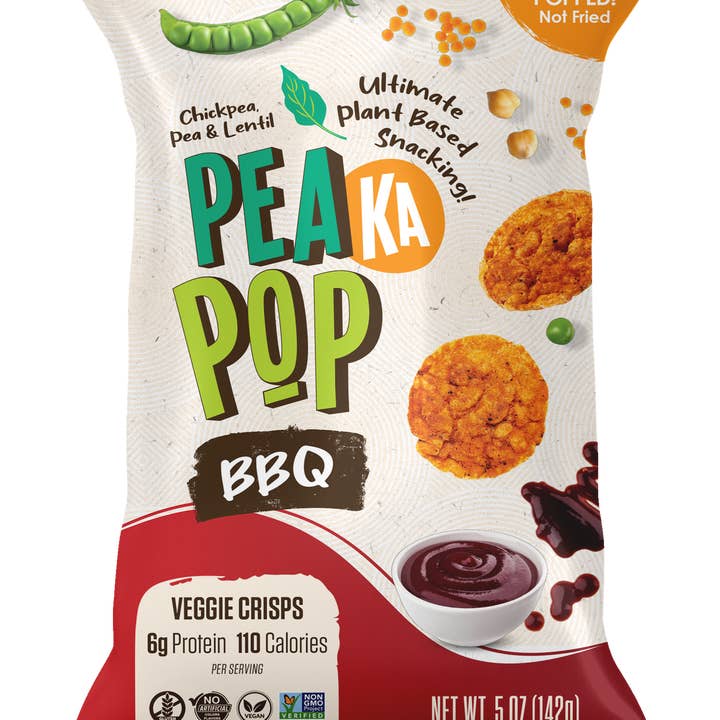PeaKaPop Veggie Crisps BBQ (5oz) for wholesale by PeaKaPop