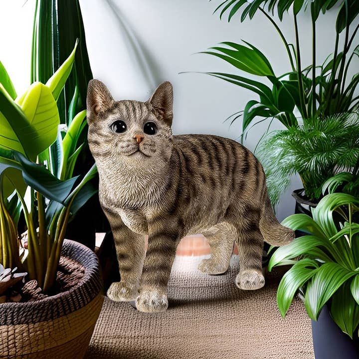 Pacific Trading - Venta al por mayor Figura decorativa - 15431 Gato Tabby Gris C/4