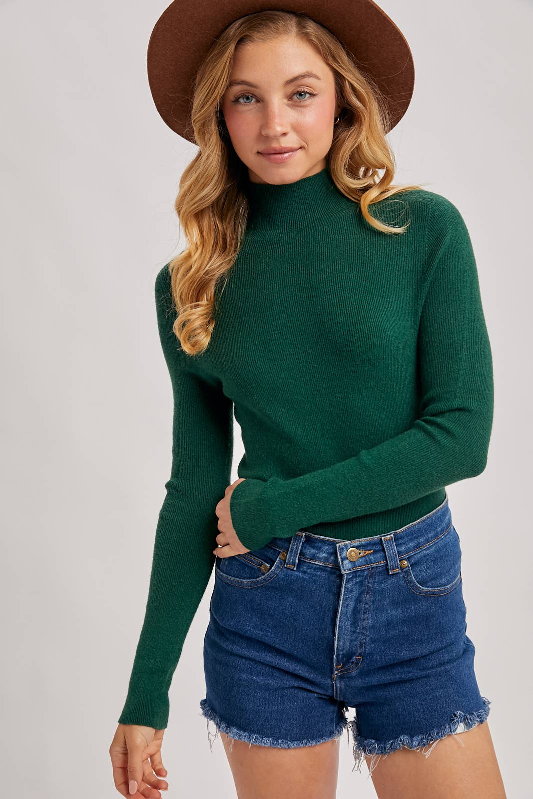 Bluivy - Wholesale Knit Sweater - Women's - WHOLEGARMENT MOCK NECK RIBBED KNIT SWEATER15