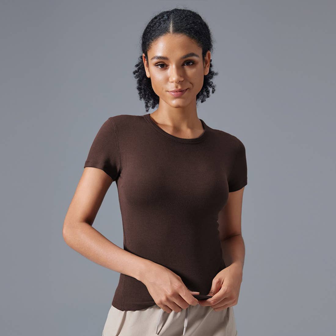 Sodalemon - Vente T-shirt – femme - T-shirt de yoga pour femmes en modal, col rond, ajusté et respirant0