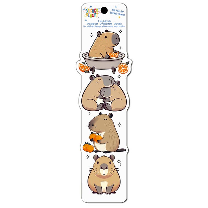 Sticker Planet - Wholesale Sticker - Cute Capybaras Vinyl Sticker Decal Strip