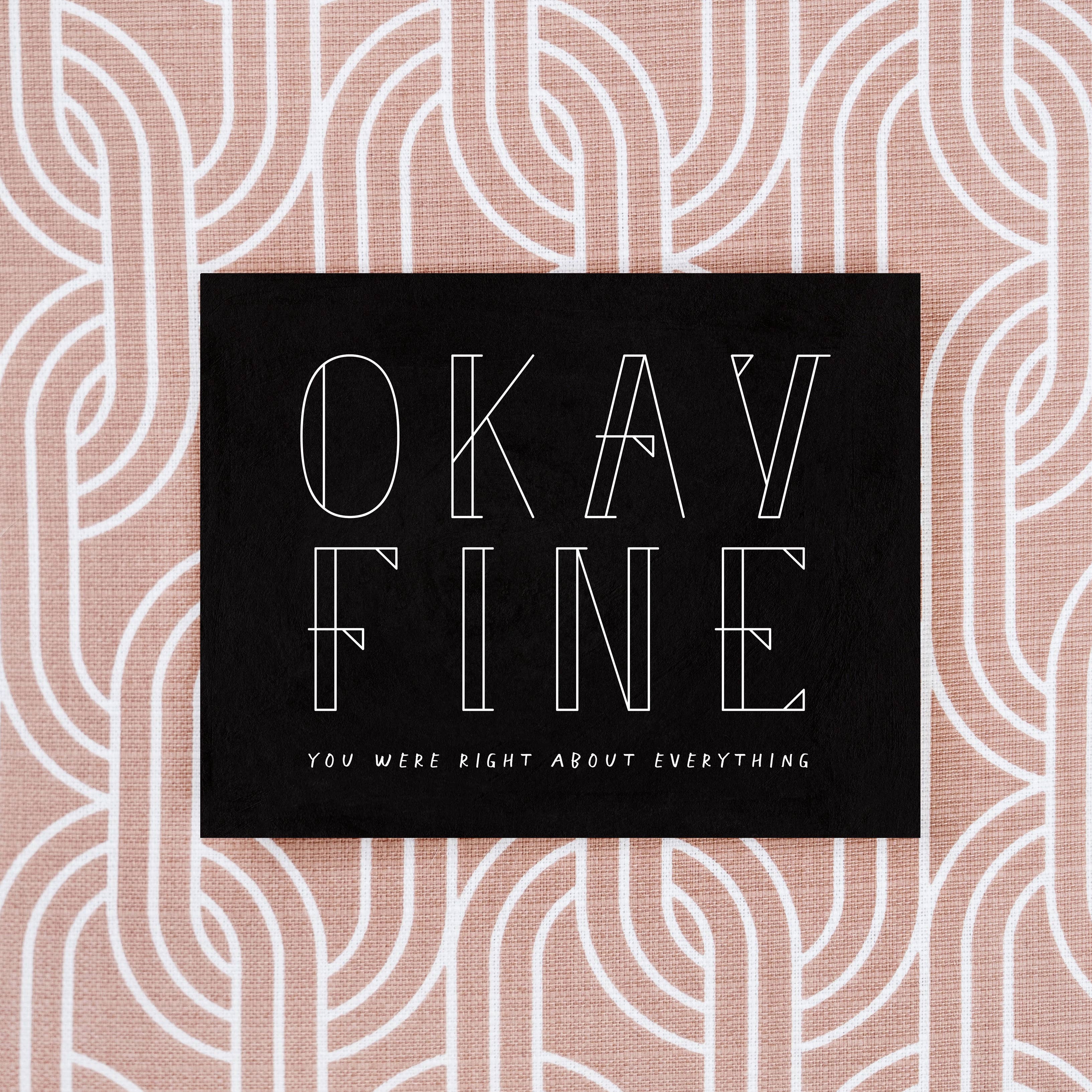 Girl w/ Knife – Engroshandel Hverdagshilsen kort – Okay fint lykønskningskort (sort)1