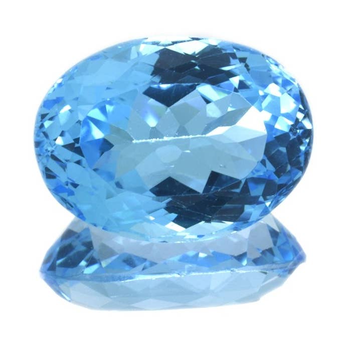20,77 ct ovaal gesneden blauwe topaas voor wholesale door Naturjoya