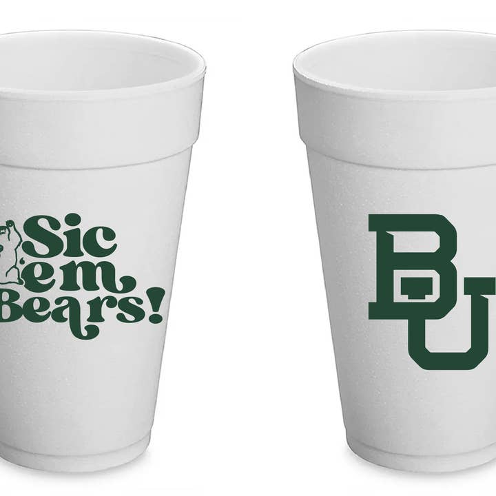 Baylor Styroporbecher Set mit 8 Stück - 20 Unzen für den Großhandel von Victory Lap