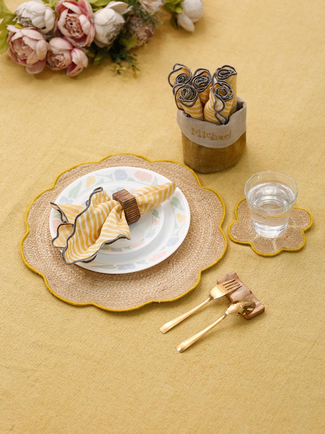 Eyda Homes – Großhandel Platzdeckchen – Runde Jute-Tischsets, 6er-Set für Küche und Esszimmer7