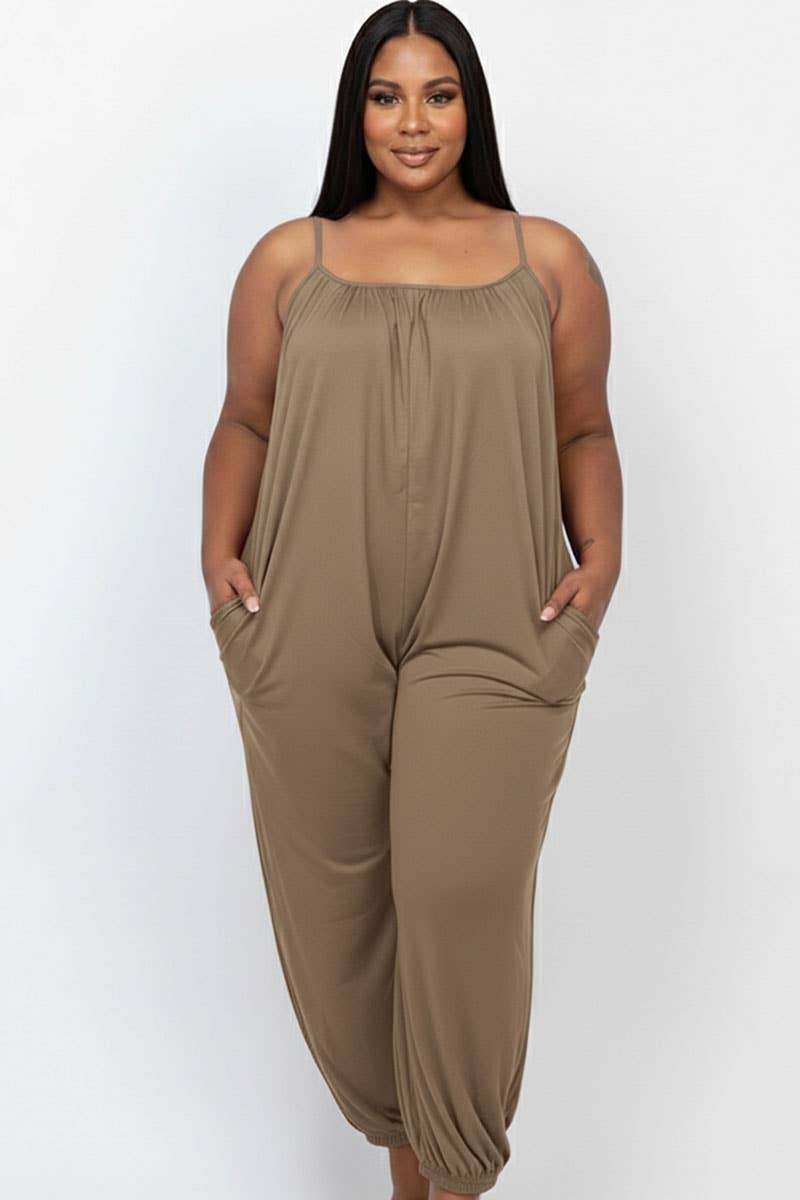 CAPELLA APPAREL - Wholesale Jumpsuit - Women's - Plus Size Sleeveless Jogger Jumpsuit16