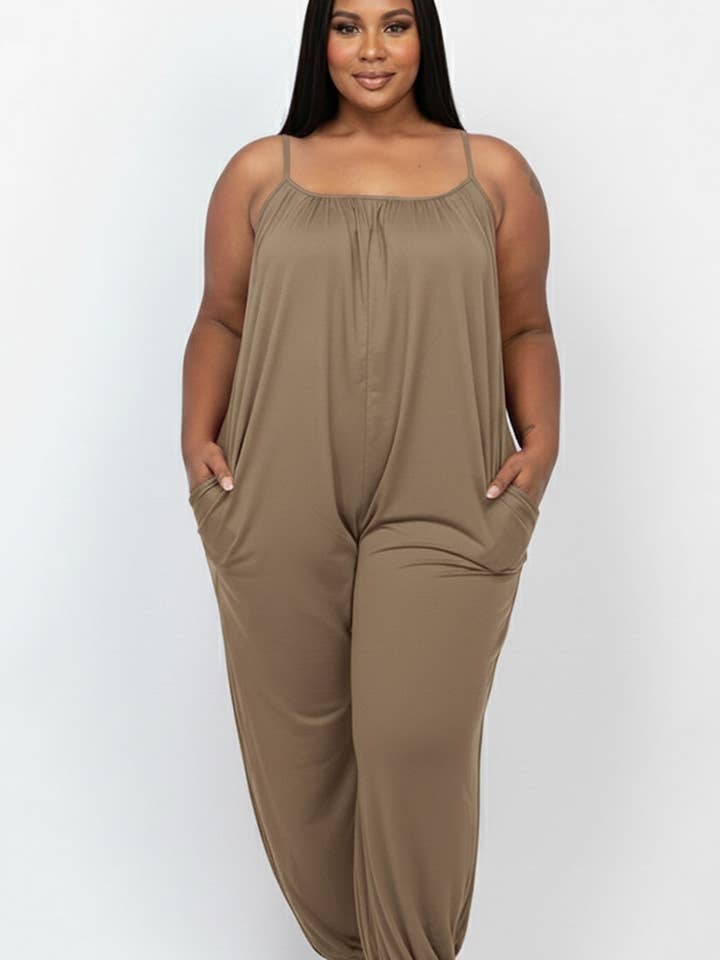 CAPELLA APPAREL - Wholesale Jumpsuit - Women's - Plus Size Sleeveless Jogger Jumpsuit16
