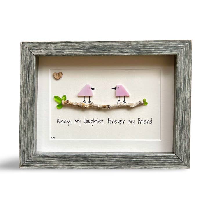 Quadro su vetro marino fatto a mano, regalo per figlia, 6 x 8 o 9 x 11 per la vendita all'ingrosso da parte di Joyful Pebble Art