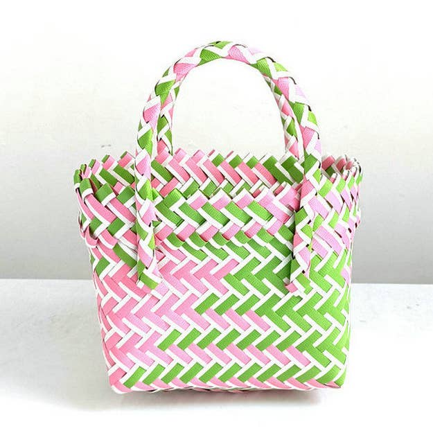 Color Block Woven Handbag for wholesale by MKS America