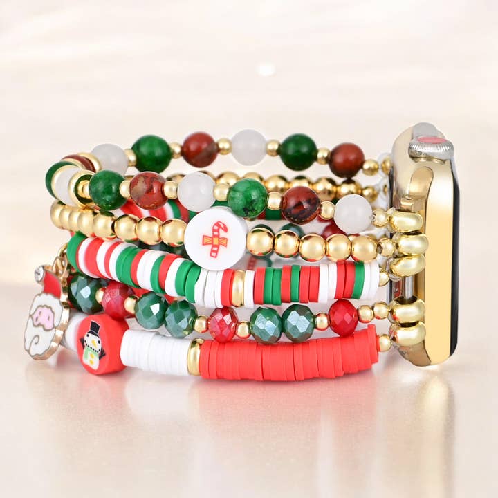Santa Sparkle Stretch Apple Watch Strap for wholesale by Cape Diablo