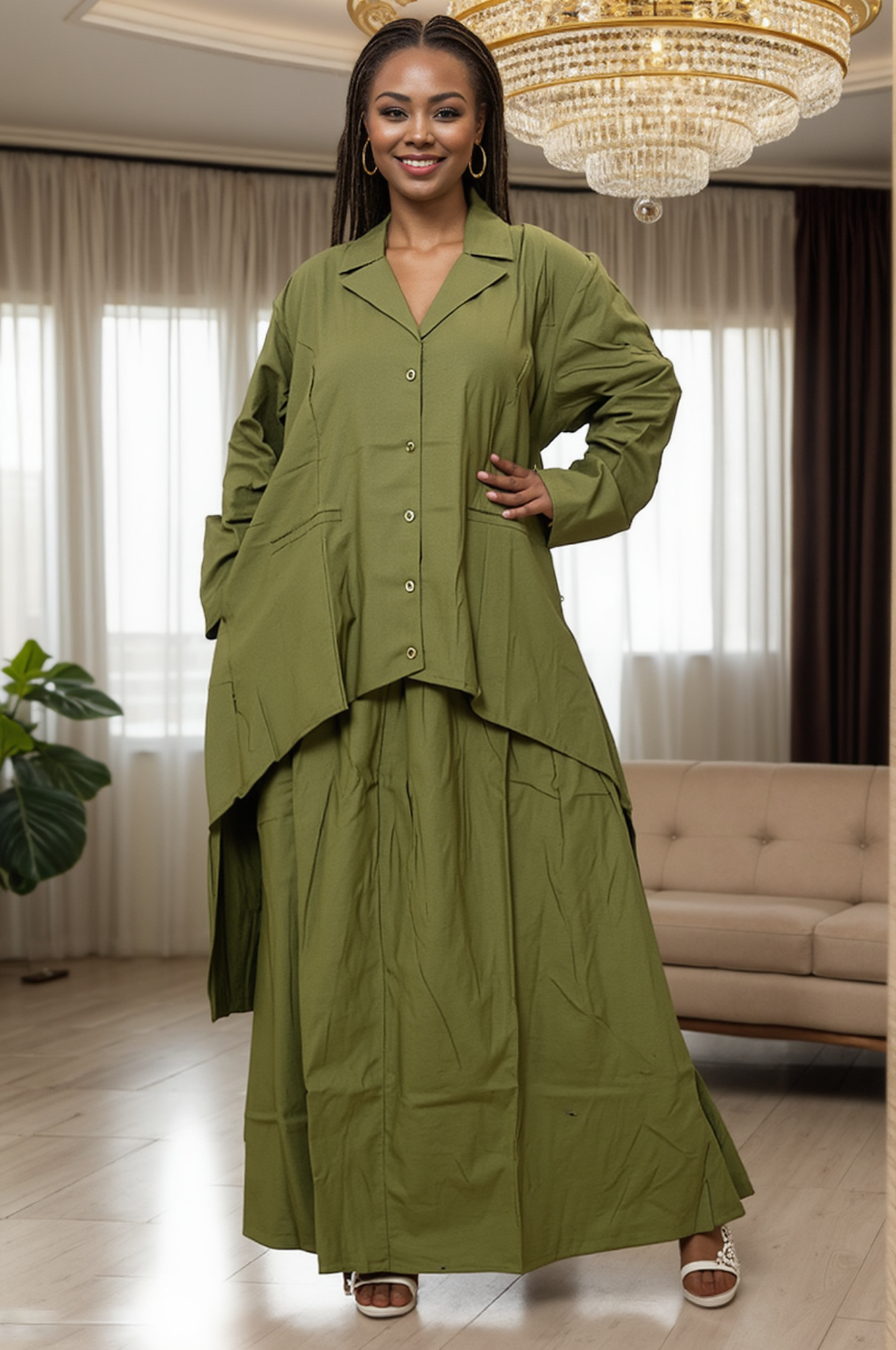 KaraChic - Wholesale Top & Skirt Set - Women's - 7906 P (Skirt Set) - African Print 2pc Top & Skirt Set4