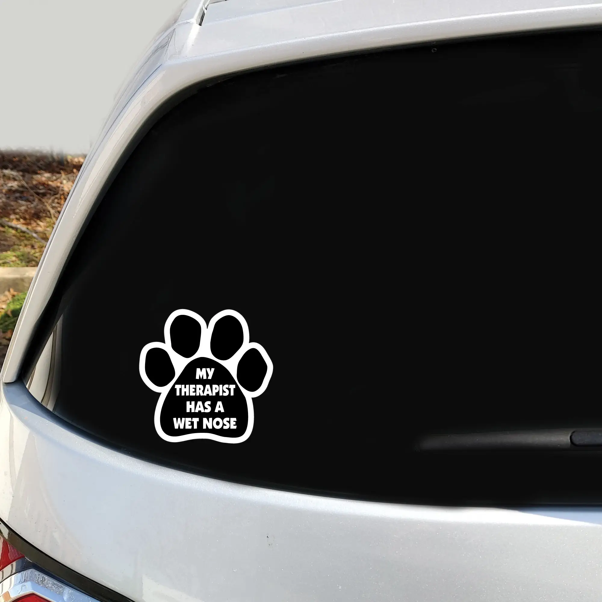 Imagine This Company – wholesale Klistermärke – Min terapeut har en våt näsa bilfönster dekal2