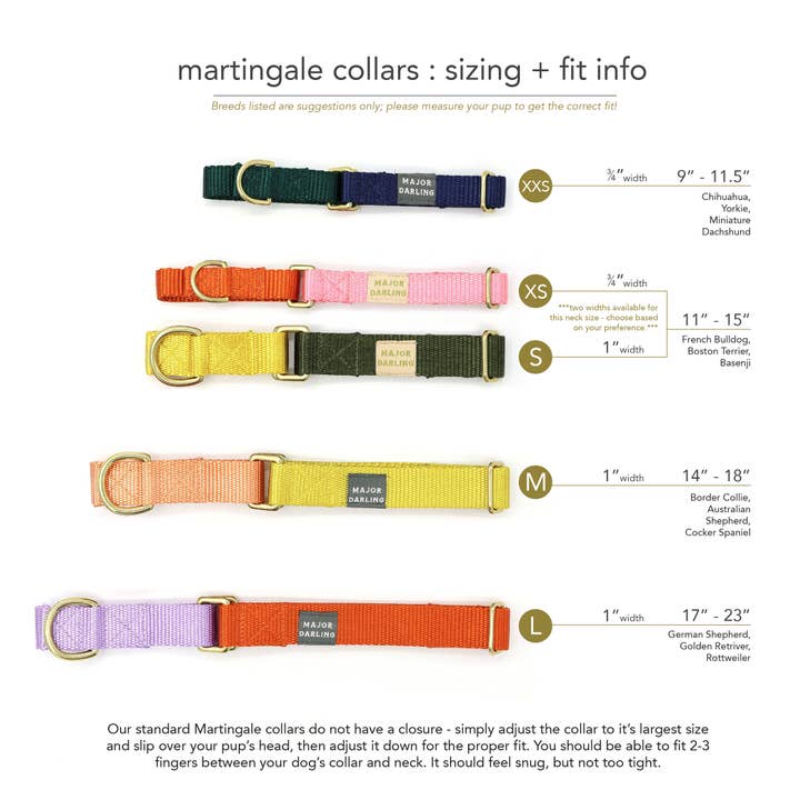 Major Darling - Wholesale Pet Collar - Dog - Martingale Collar / Custom Colorway