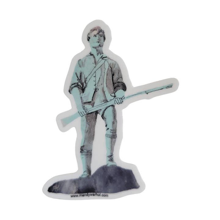 Lexington Massachusetts Minuteman Statue Vinyl Sticker for wholesale by Mandy Warhol Fine Art