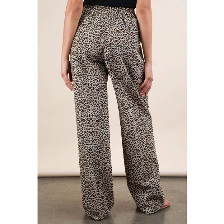 Paperdoll - Wholesale Pants - Women's - Animal Print Linen Wide Leg Pants6