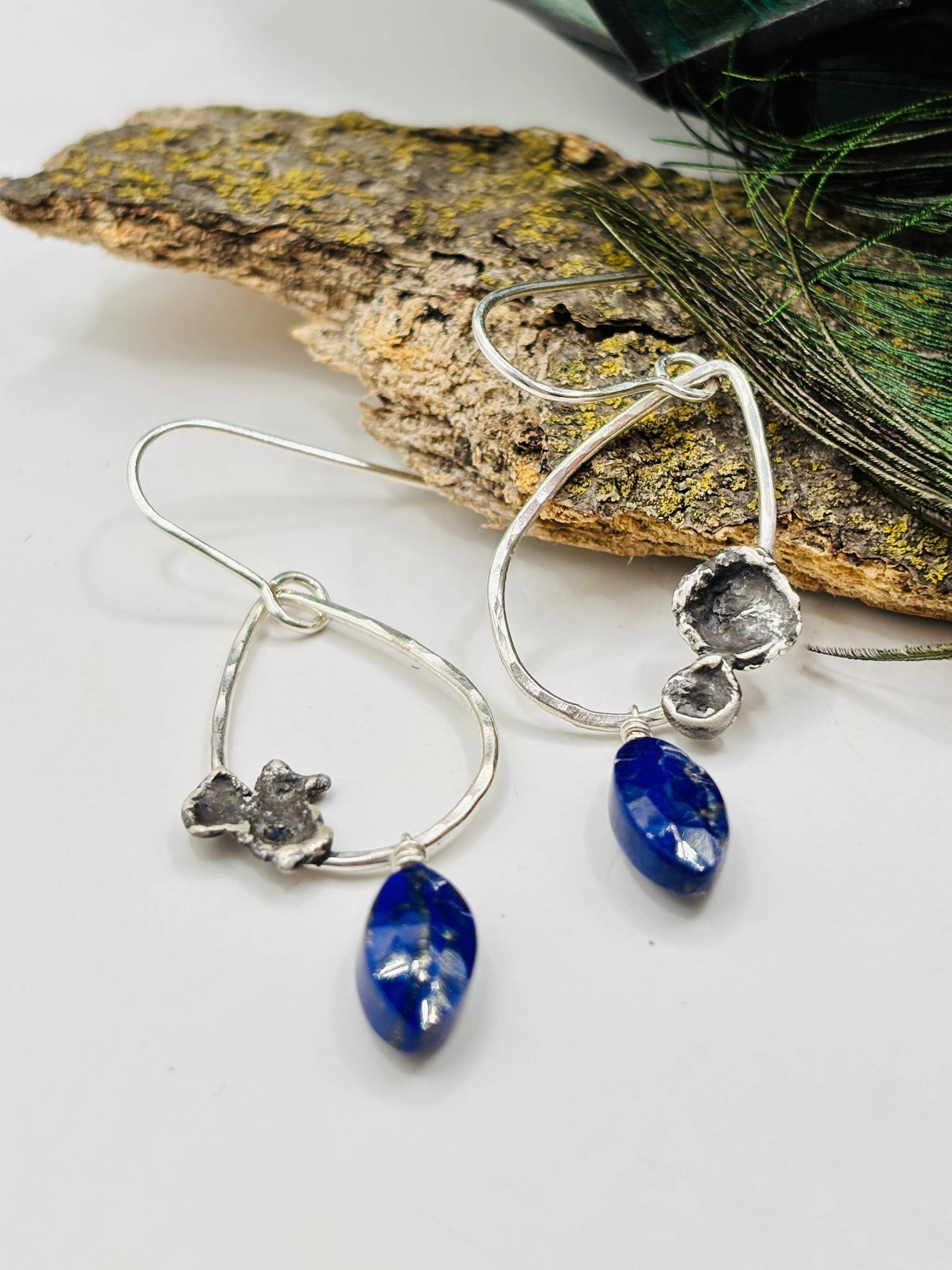 Rachel Renee Jewelry - Wholesale Dangle Earrings - LINDA Lapis Water Cast Teardrop Earrings2