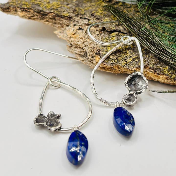 Rachel Renee Jewelry - Wholesale Dangle Earrings - LINDA Lapis Water Cast Teardrop Earrings2