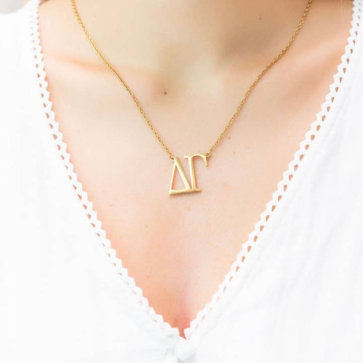 Colar de placa de identificação Delta Gamma por atacado de Golden Thread
