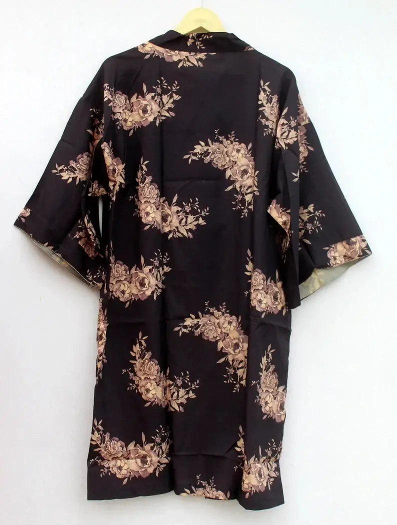 GYPSY STUDIO - Venta al por mayor Kimono - Mujer - Kimono de sari indio de crepé boho folk estilo diosa hippy para calle7