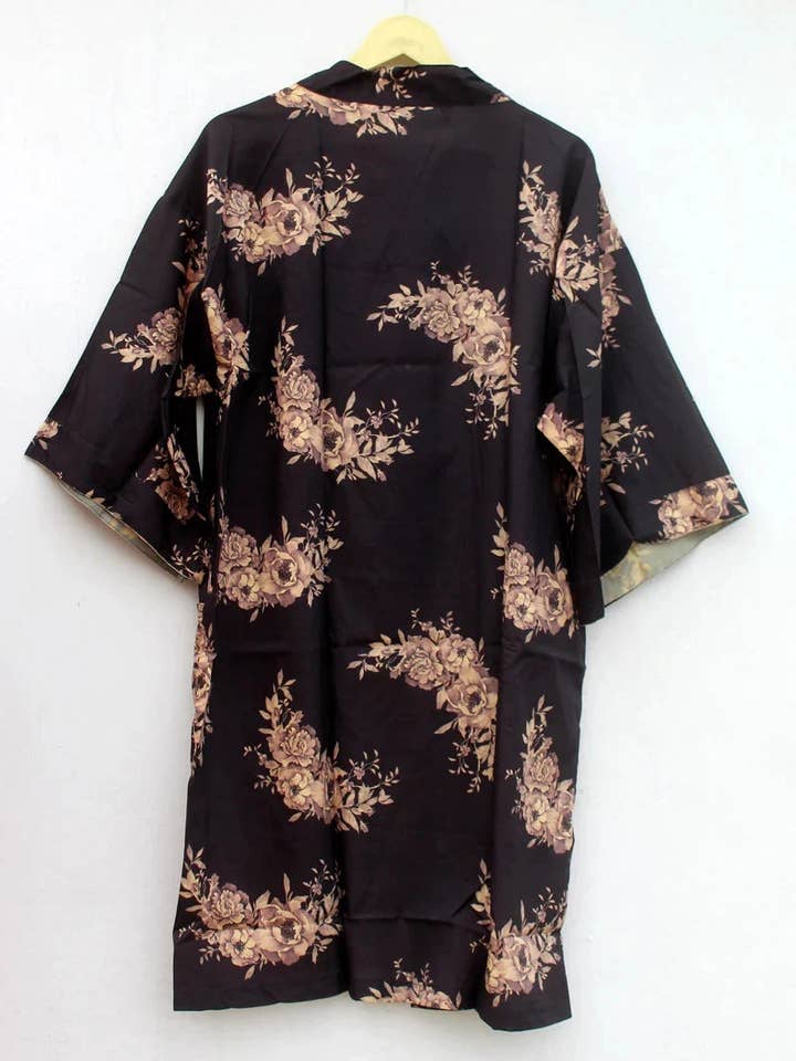 GYPSY STUDIO - Venta al por mayor Kimono - Mujer - Kimono de sari indio de crepé boho folk estilo diosa hippy para calle7