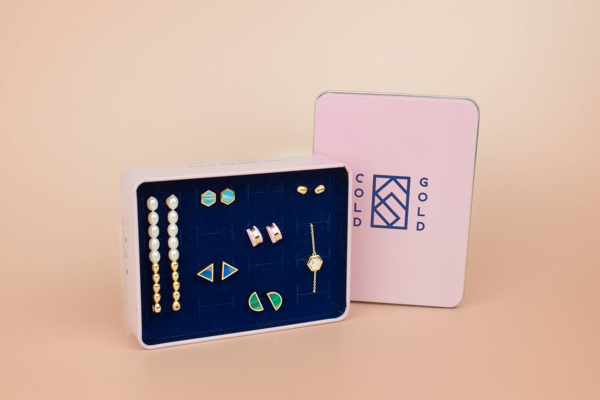 Cold Gold - Wholesale Stud/Post Earrings - The Aura Studs: Baroque Pearl and Crystal Gemstone Earrings10