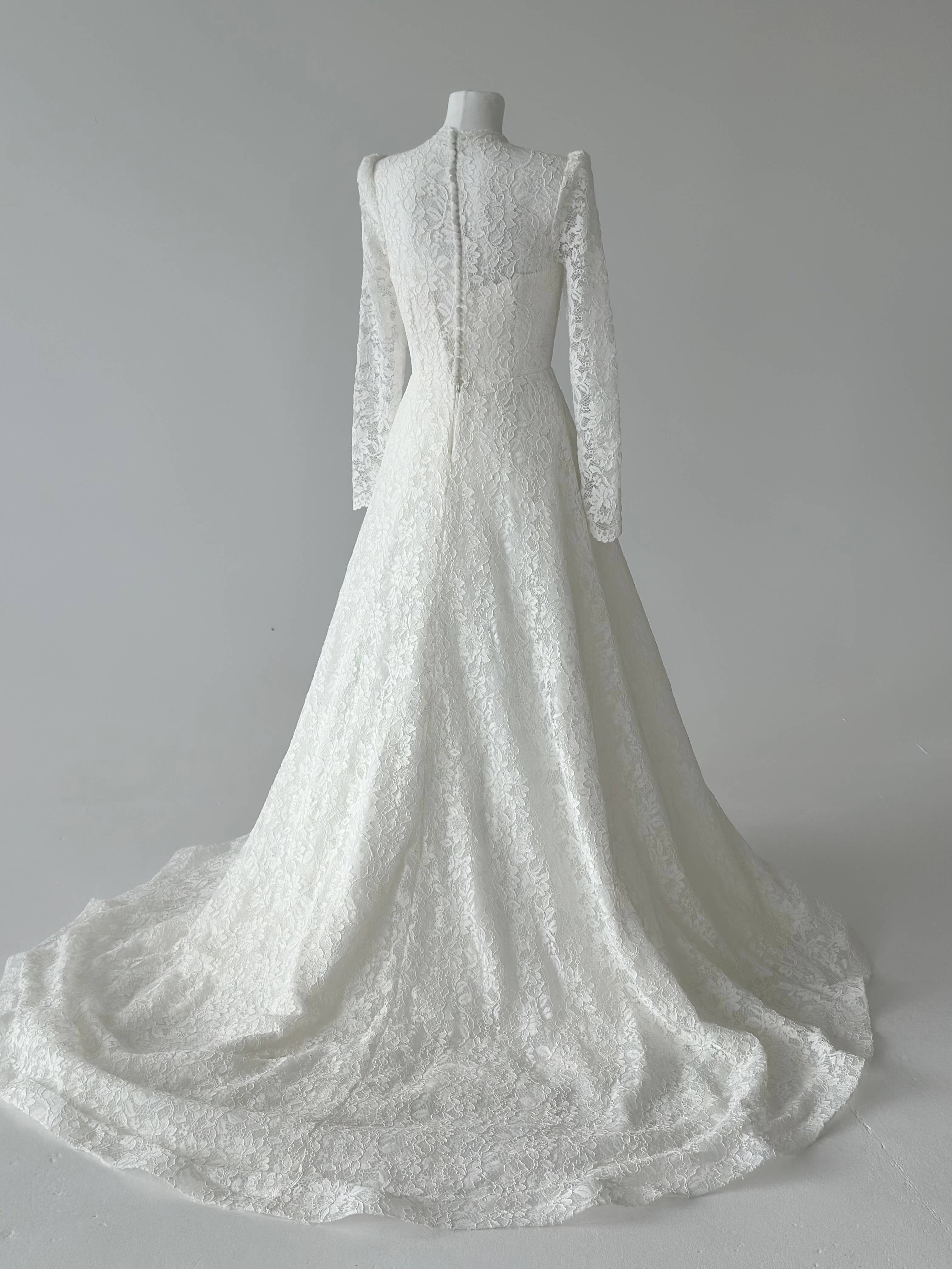 As Photo Enchanted Grace Vintage Lace Long-Sleeve Bridal Gown for wholesale on Faire5