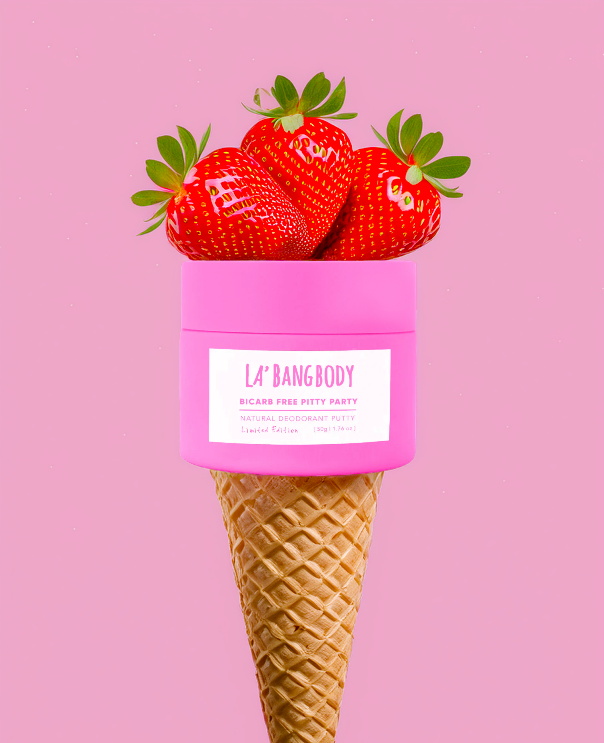 La'Bang Body – wholesale Deodorant - Dam – Begränsad upplaga Bi-Carb Free - Strawberry Cupcake - Pitty Party Natural Deodorant0