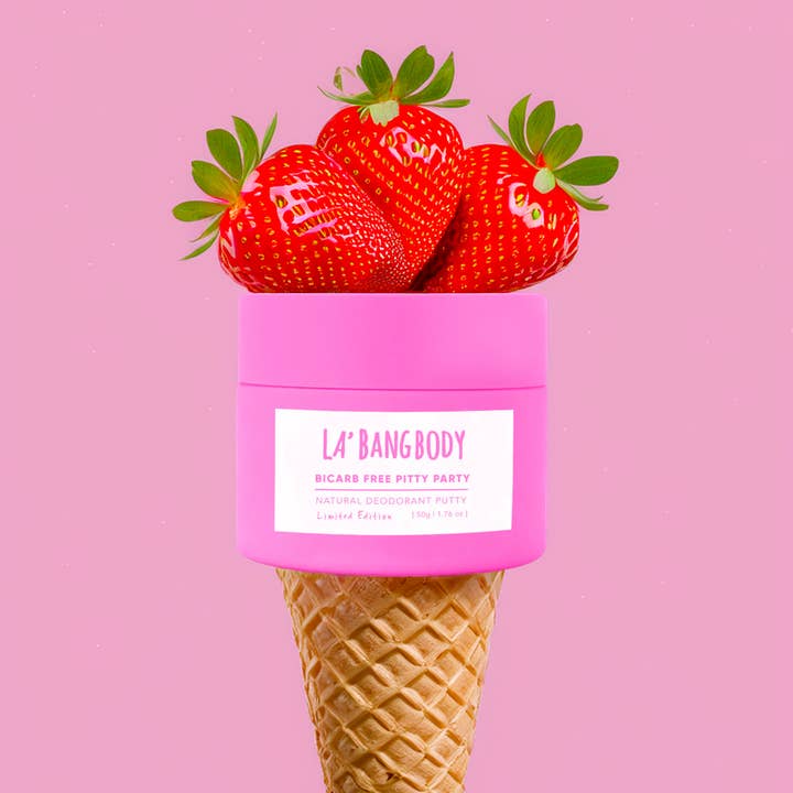Limited edition  Bi-Carb Free - Strawberry Cupcake - Pitty Party Natural Deodorant for wholesale by La'Bang Body