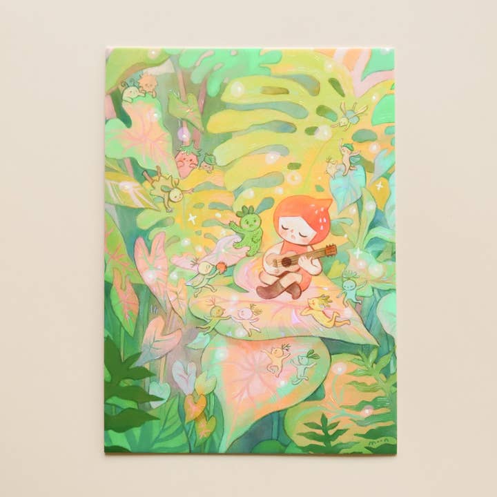 4x6" Tropical Corner - Shimmer Mini Print for wholesale by MoonQi.Art LLC