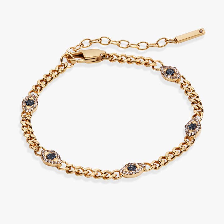 Evil Eye Curb Chain Inline Bracelet for wholesale by Alex and Ani
