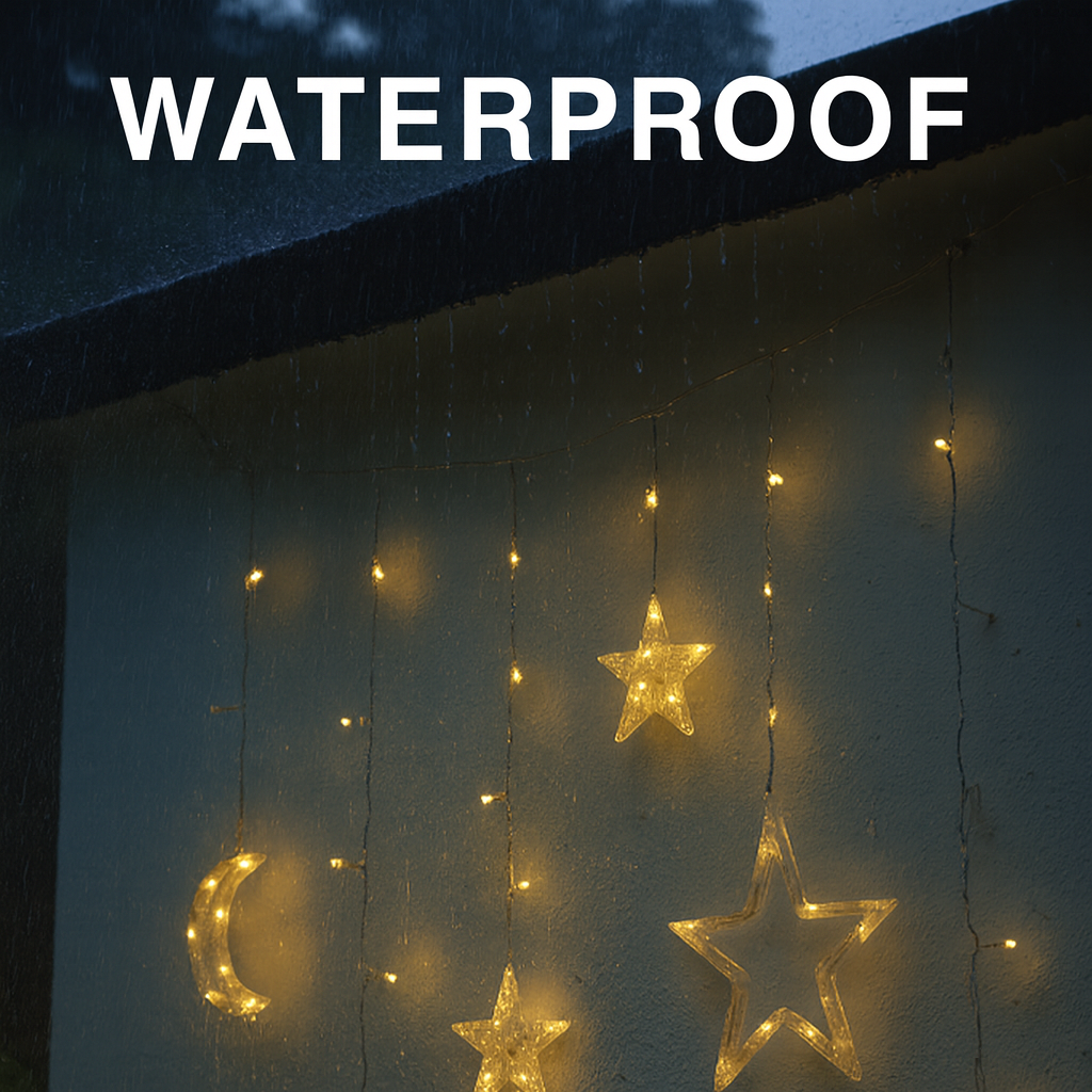 WYW - Wholesale String Lights - 11.5ft Solar Moon Star String Light Warm Color Curtain Garde5