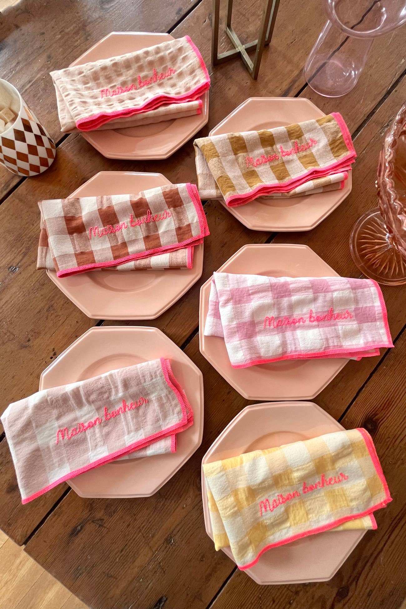 BARNABÉ AIME LE CAFÉ – wholesale Middags- och tygservett – Set med 6 broderade servetter MAISON BONHEUR1