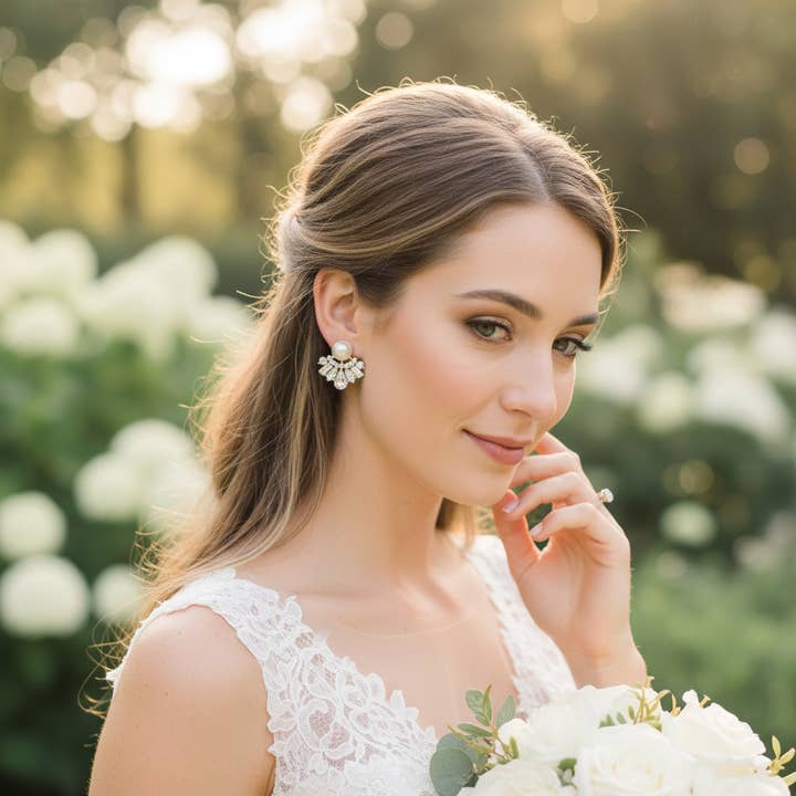 Athena Bridal Jewellery – wholesale Stud/post earrings – ATHENA COLLECTION - GATSBY INSPIRED STUD EARRINGS - CZER880