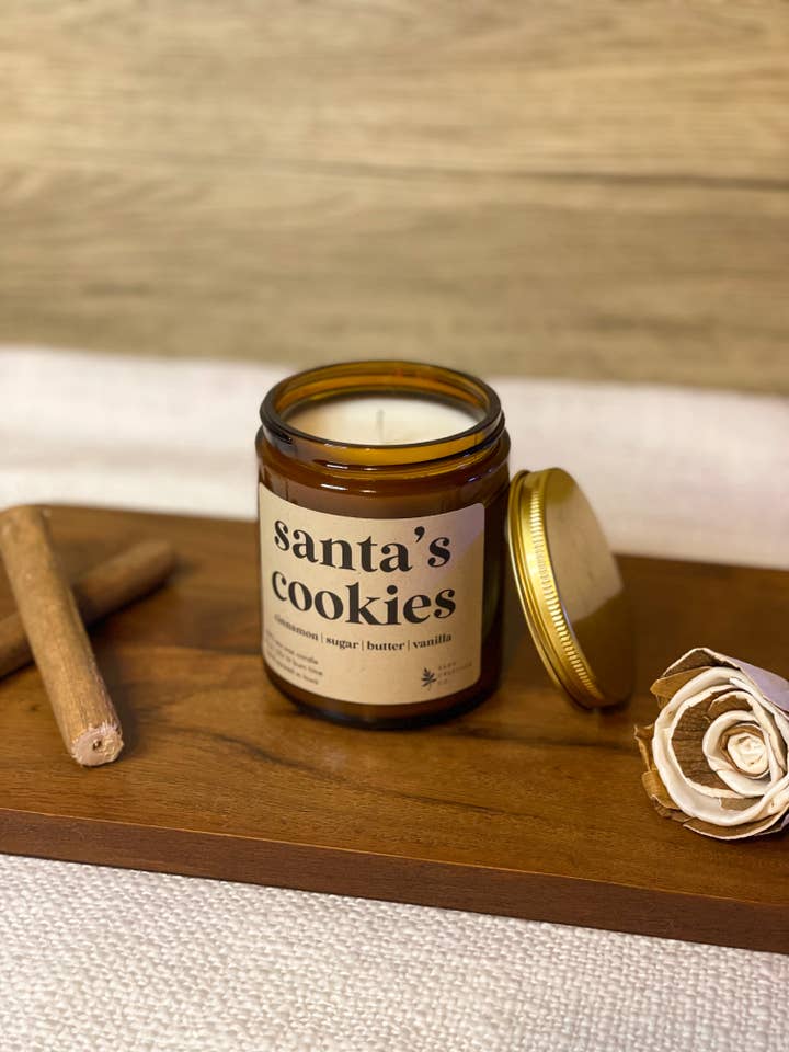 Santa's Cookies - 100% Soy Wax Christmas Candle for wholesale by Sage Candle Co.