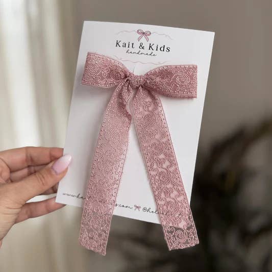 Dusty rose lace ♡ large ♡ clip for wholesale by Kait + Kids