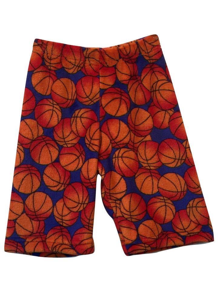 Made With Love & Kisses - Wholesale Lounge Shorts - Kids - Fuzzy Basketball Long Boys Pajama Shorts