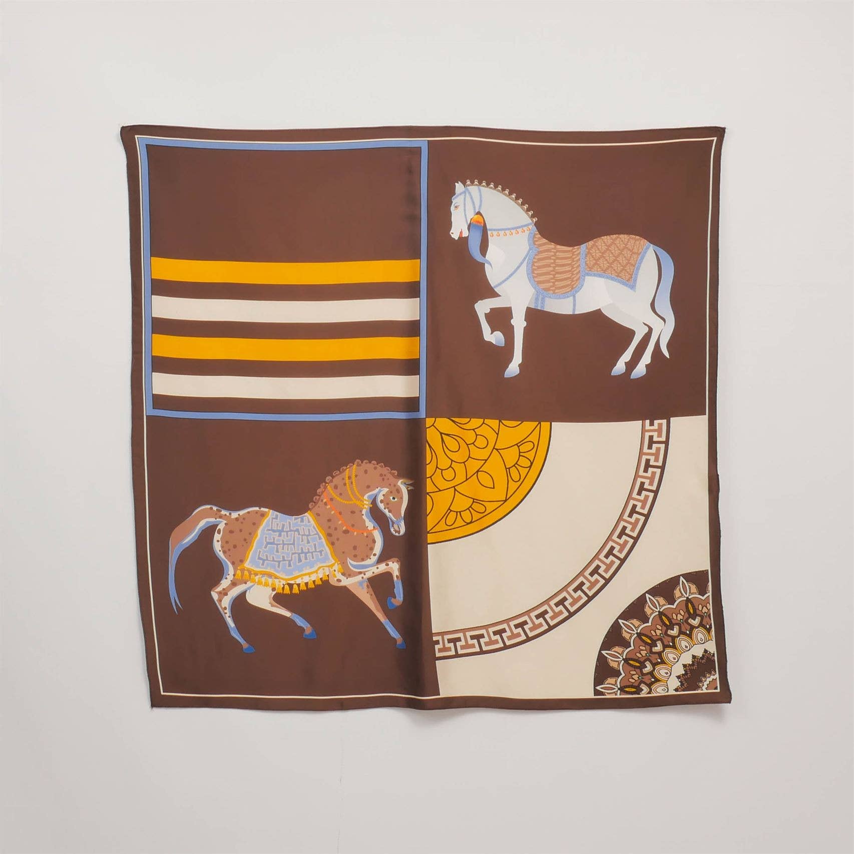 Cecile Wang - Wholesale Scarf - Women's - Printed square scarf with horses 80x80 KD8824VS7