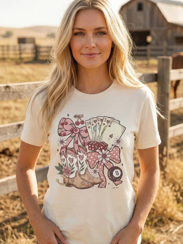 BC DTF CHERRY BOW BOTTES T-SHIRTS, T-SHIRTS, T-SHIRTS, pour la vente par L&B Life