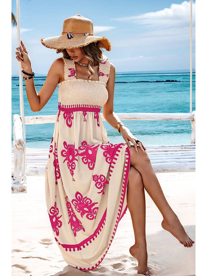 Elings - Wholesale Dress - Women's - Ruched Square Neck Sleeveless High Waist Dress13