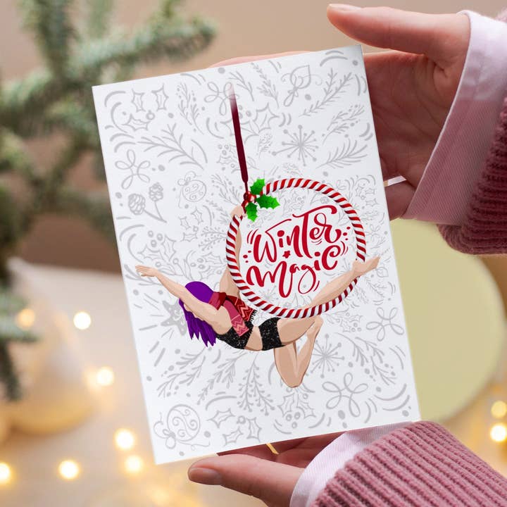 Cartão de Natal aro aéreo/lyra/truques de lyra/ajuste aéreo por atacado de Halfmoon Creative Art