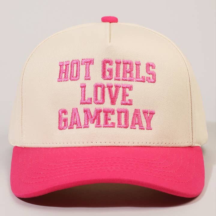 Fashion City – Engroshandel Trucker hat - Dame – HOT GIRLS LOVE GAMEDAY Broderet Trucker Hat14