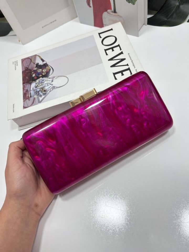 MOTHER-OF-PEARL HANDBAG WITH HANDLE AND INNER LINING for wholesale by SWEET MAGIC SHOES & BAGS