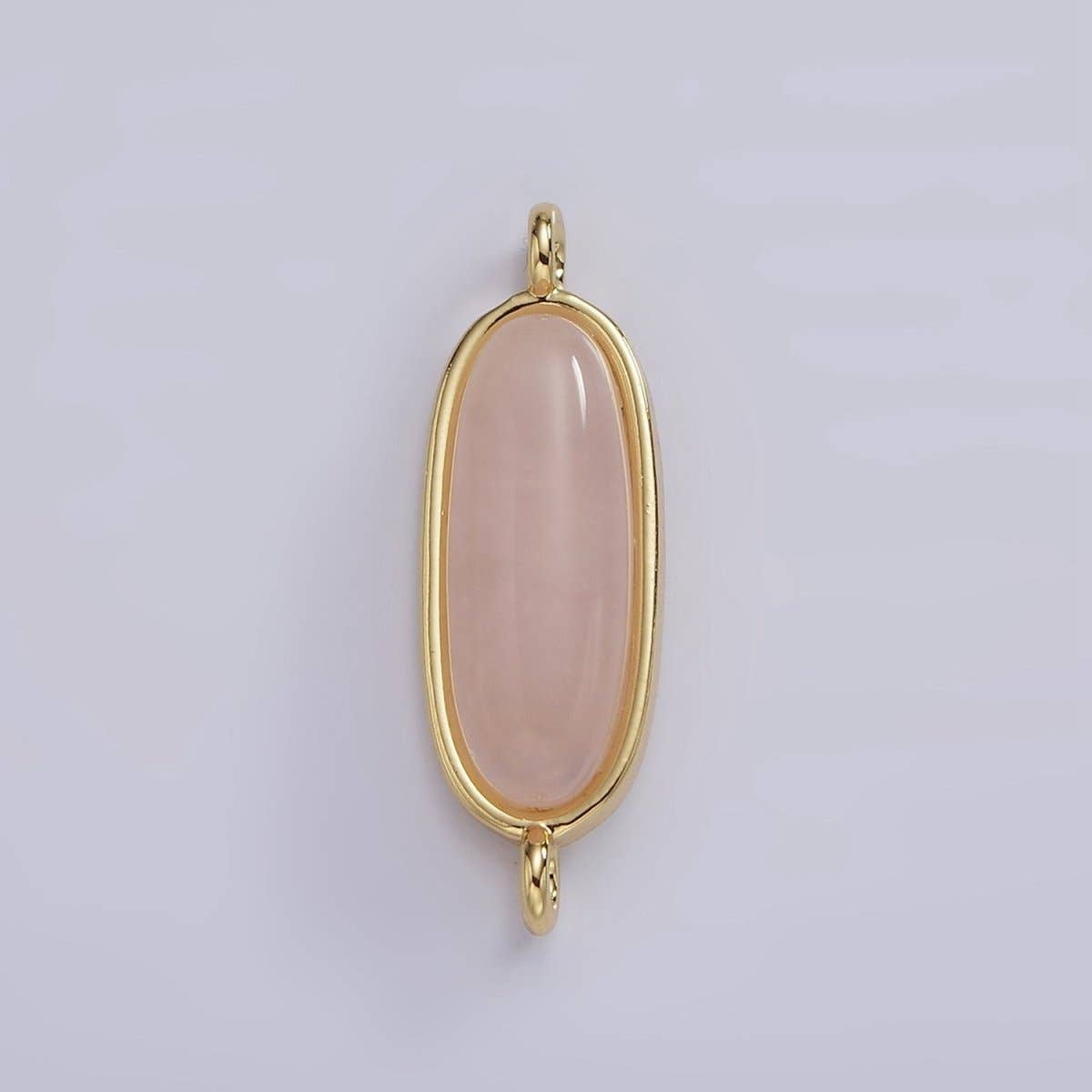Aim Eternal - Wholesale Individual Charm/Pendant - 14K Gold Filled 24mm Natural Gemstone Oblong Bezel Connector | G229 - G2370