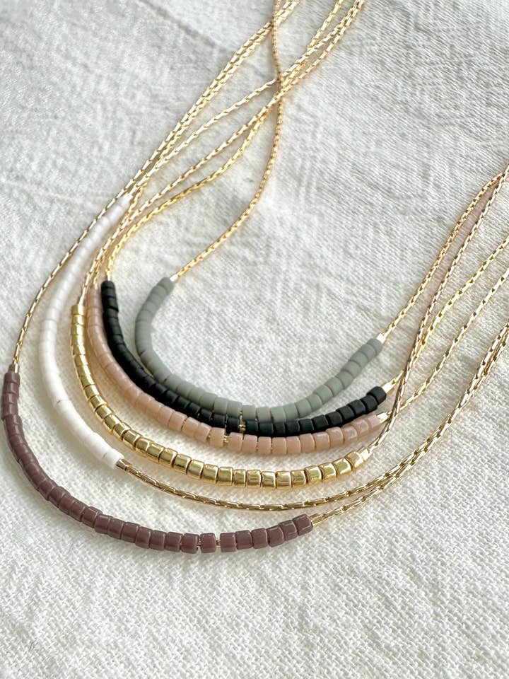 Thin Minimalist Necklace - Neutrals for wholesale by Ocean Breakup