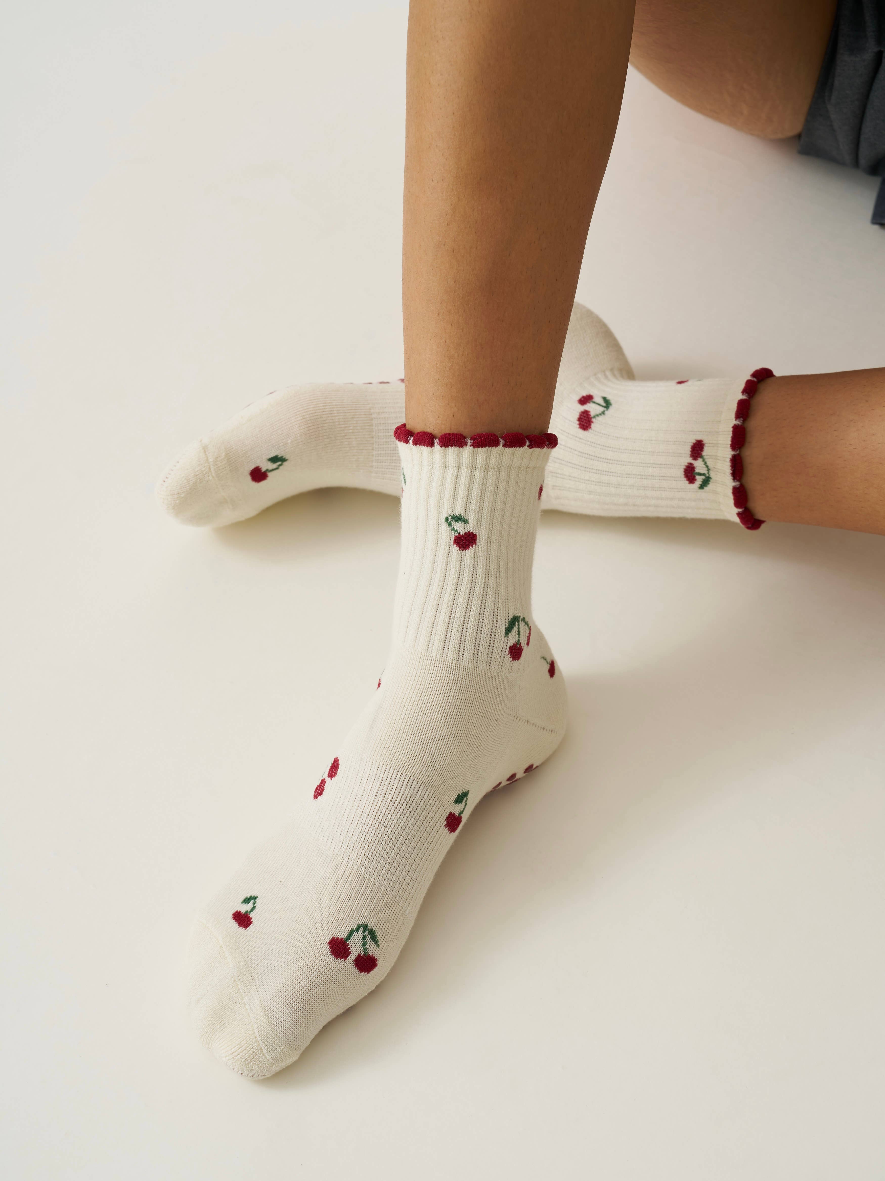 Effortless Club - Wholesale Socks - Women's - 🍒 Little Cherry Petal Grip Sock, Pilates Socks8