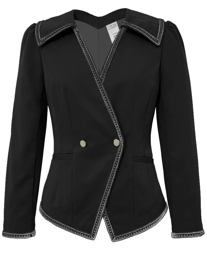 Chic Star Modal Trim Blazerjacka I Blå 062824 för wholesale av CHIC STAR